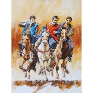 Momin Khan, 12 x 16 Inch, Acrylic on Canvas, Figurative Painting, AC-MK-051